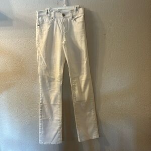 Mavi Molly straight mid rise white jeans size 27/32